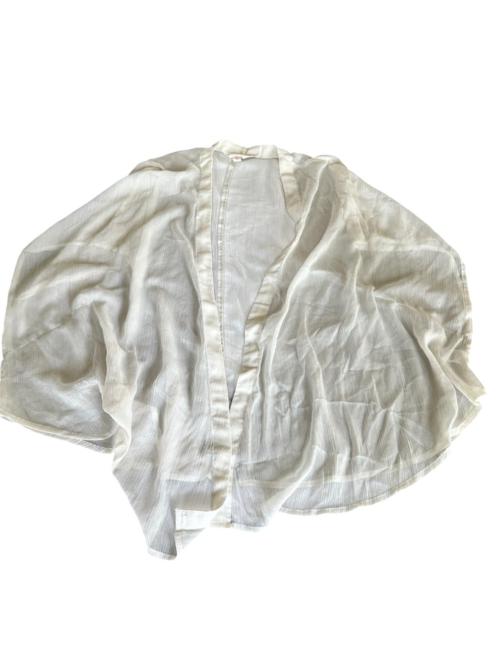 Sun& Shadow white sheer kimono beach cover up